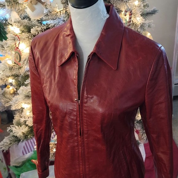 Carina New York Red Leather Jacket - Picture 3 of 6